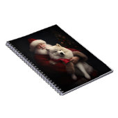 Samojed met de Kerstman Feestelijke Kerstmis Notitieboek (Rechterzijde)