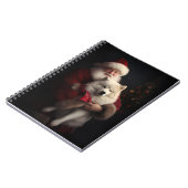 Samojed met de Kerstman Feestelijke Kerstmis Notitieboek (Linkerzijde)