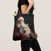 Samojed met de Kerstman Feestelijke Kerstmis Tote Bag (Dichtbij)