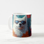 Samojed met Hartrozen Valentijnsdag Koffiemok (Voorkant links)
