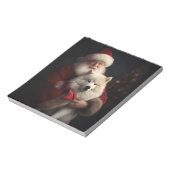 Samojed met Kerstman Feestelijke Kerstmis Notitieblok (Linkerzijde)