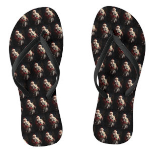 Samojed met kerstman Festieve Kerstmis Teenslippers