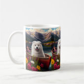 Samojed op een peddel: Een landschappelijk avontuu Koffiemok (Links)