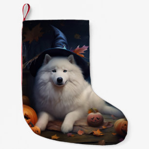 Samojed Pompoenen Halloween Griezelen Kleine Kerstsok