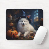 Samojed Pompoenen Halloween Griezelen Muismat (Met muis)