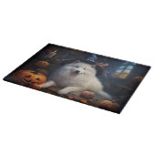 Samojed Pompoenen Halloween Griezelen Snijplank (Hoek)