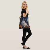 Samojed Pompoenen Halloween Griezelen Tote Bag (Op model)