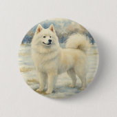 Samojed Ronde Button 5,7 Cm (Voorkant)