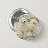 Samojed Ronde Button 5,7 Cm (Voorkant /achterkant)