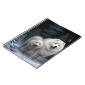 Samojed Sneeuw Slede Kerst Decoratie Notitieboek (Linkerzijde)