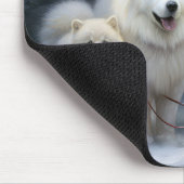 Samojed Sneeuw slee Kerst Decoratie Muismat (Hoek)