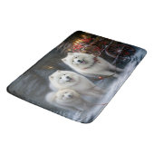 Samojed Sneeuw Sleebellen Kerst Decoratie Badmat (Gekanteld)