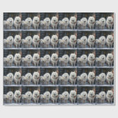Samojed Sneeuw Sleebellen Kerst Decoratie Cadeaupapier (Vlak)