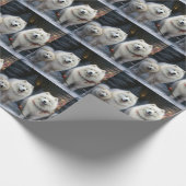 Samojed Sneeuw Sleebellen Kerst Decoratie Cadeaupapier (Hoek)