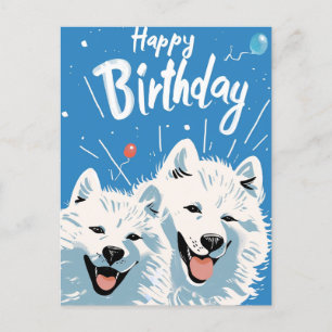 Samojed verjaardagskaart briefkaart