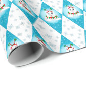 Samojed Winter Vakantie Diamant Patroon Cadeaupapier (Rol Hoek)