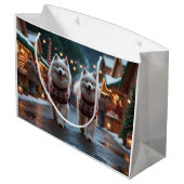 Samojeden Honden Kerst Sneeuw Vakantie Groot Cadeauzakje (Achterkant Gekanteld)