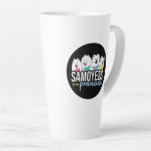 Samojeden van het schiereiland logo latte mok (Rechterhoek)