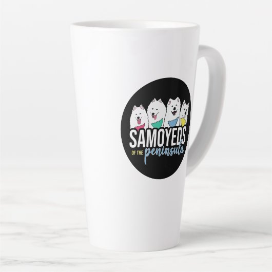Samojeden van het schiereiland logo latte mok (Rechterhoek)