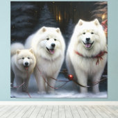 Samojedische Sneeuw Slede Kerst Decoratie (Insitu (Houten vloer))