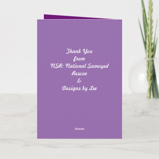 Samojeed A7 Wenskaart, met enveloppe Feestdagen Kaart (Achterkant)