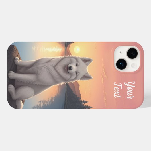 Samojeed bij Lake Case-Mate iPhone Case (Achterkant (horizontaal))