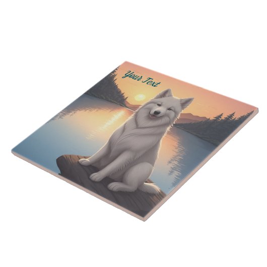 Samojeed bij Lake Tegeltje (Zijkant)