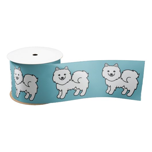 Samojeed Cartoon Hond Satijnen Lint (Spoel)