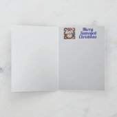 Samojeed Christmas Stocking Kaart (Binnen)