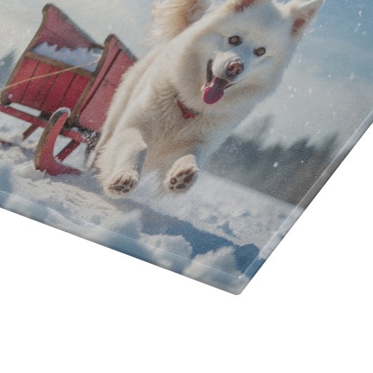 Samojeed feestelijke kerstvakantie snijplank (Hoek)