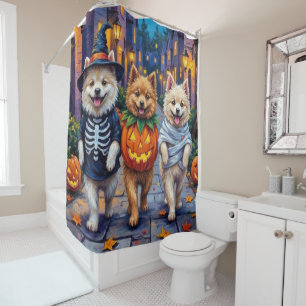 Samojeed Honden Trick-or-Treating Halloween Kostuu Douchegordijn
