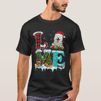 Samojeed kerstboom licht kersthond Xmas t Shi T-shirt
