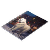 Samojeed Kerstfeest Seizoen Notitieboek (Linkerzijde)