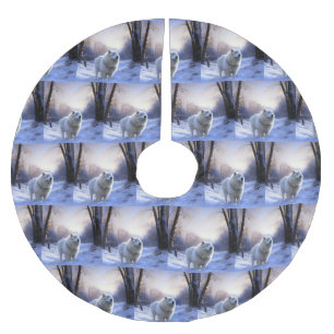 Samojeed Laat het sneeuwen Kerstmis Kerstboom Rok