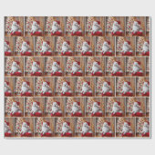 Samojeed met een Santa Claus Pet Cadeaupapier (Vlak)