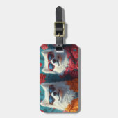 Samojeed met Hart Rozen Valentijnsdag Bagagelabel (Voorkant verticaal)