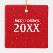 Samojeed met het Pet van de Kerstman Keramisch Ornament (Achterkant)