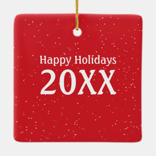 Samojeed met het Pet van de Kerstman Keramisch Ornament (Achterkant)