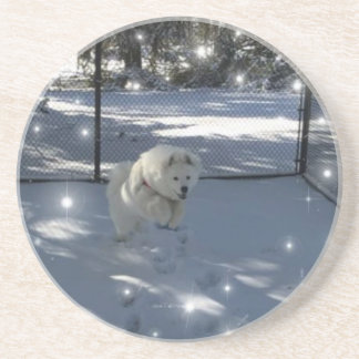 Samojeed springen in onderzetter