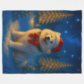 Samojeed Vakantie Fleece Deken (Voorkant (Horizontaal))