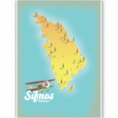 Samos Greek Island map Sticker (Voorkant)
