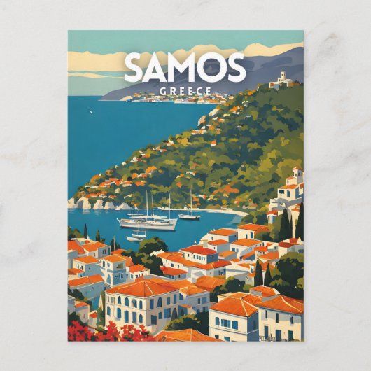 Samos Griekenland Briefkaart (Voorkant)