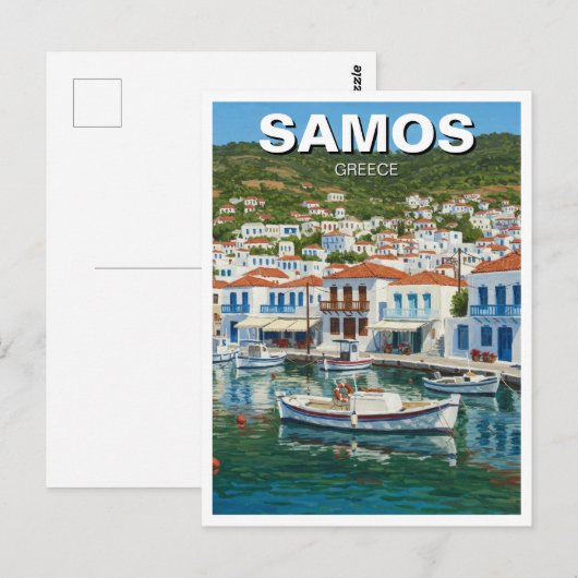 Samos Griekenland Reizen Briefkaart (Voorkant / Achterkant)