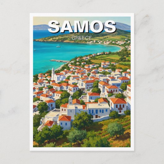 Samos Griekenland Reizen Briefkaart (Voorkant)