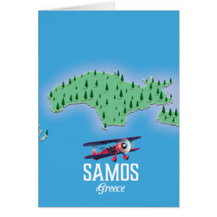 Samos Grieks Eiland kaart
