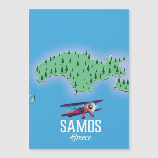 Samos Grieks Eiland kaart (Voorkant)