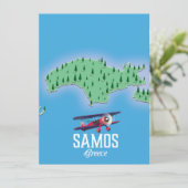 Samos Grieks Eiland kaart (Staand voorkant)