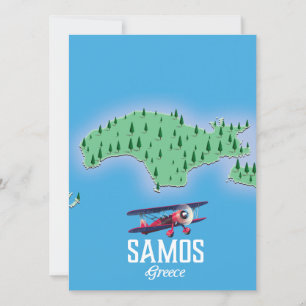 Samos Grieks Eiland kaart