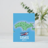 Samos Grieks Eiland kaart (Staand voorkant)