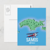 Samos Grieks Eiland kaart (Voorkant / Achterkant)